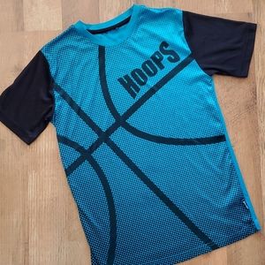 Spalding Boys Slick Basketball Teal &‎ Black Short Sleeve Shirt